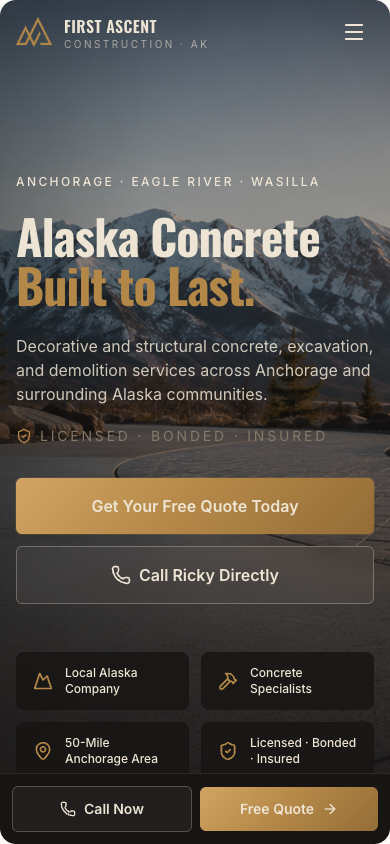 First Ascent mobile website